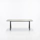 Table de repas extérieur KODO 280 x 106, Structure aluminium gris fossile, Plateau céramique silex