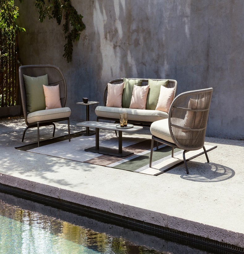 Canapé extérieur KODO lounge sofa de Vincent Sheppard, Fossil grey, Sans coussin