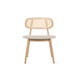 Chaise TITUS, Structure en chêne naturel verni, Assise garnie Tissu beige (Lime white bouclé)