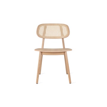Chaise TITUS, Structure en chêne naturel verni, Assise plaqué chêne