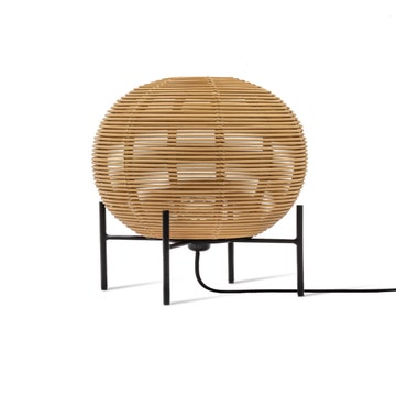 Lampe à poser SIRA de Vincent Sheppard, Avec base acier, H. 50, Rotin naturel