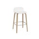 Tabouret de bar VISU, H.65 cm, Blanc/chêne