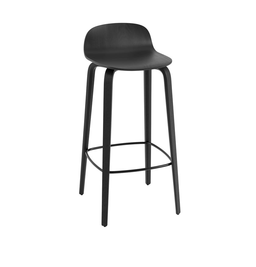 Tabouret de bar VISU de Muuto, H.75 cm, Noir