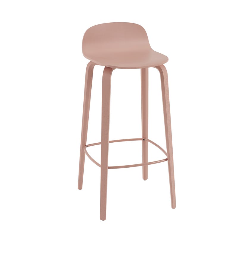 Tabouret de bar VISU de Muuto, H.75 cm, Rose
