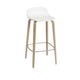 Tabouret de bar VISU, H.75 cm, Blanc/chêne
