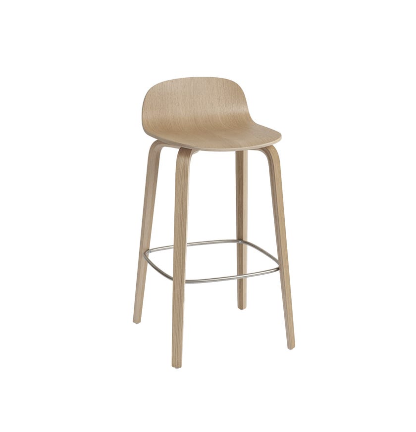 Tabouret de bar VISU de Muuto, H.65 cm, Chêne naturel