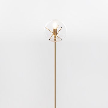 Lampadaire VITRUVIO d'Artemide, Corps laiton, Diffuseur transparent