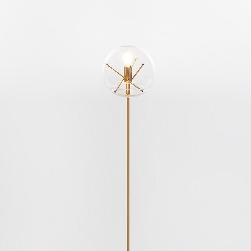 Lampadaire VITRUVIO d'Artemide, Corps laiton, Diffuseur transparent Lampadaire VITRUVIO d'Artemide, Corps laiton, Diffuseur transparent