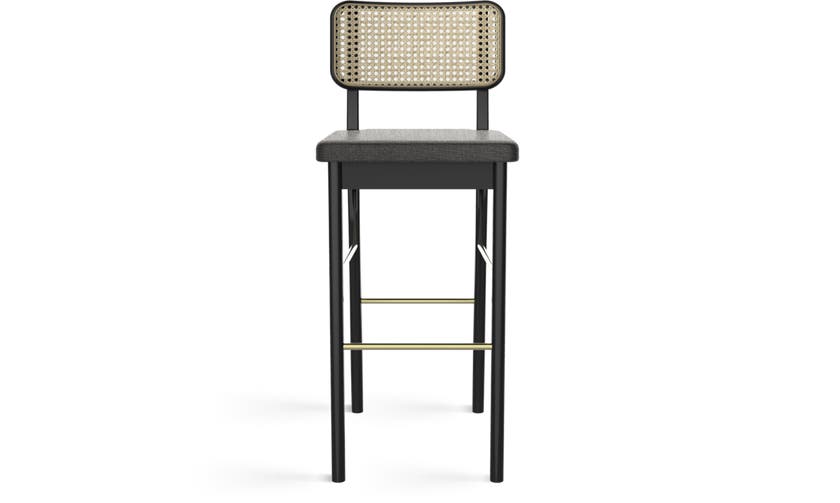 Tabouret haut CANNAGE de Red Edition, Finition chêne noir, Caviar Tabouret haut CANNAGE de Red Edition, Finition chêne noir, Caviar