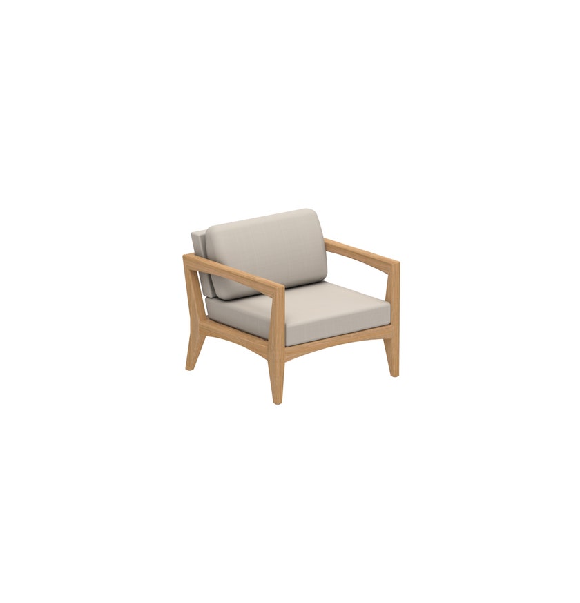 Fauteuil en teck ZENHIT de Royal Botania, Coussin natural grey dot