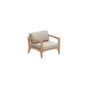 Fauteuil en teck ZENHIT de Royal Botania, Coussin natural grey dot
