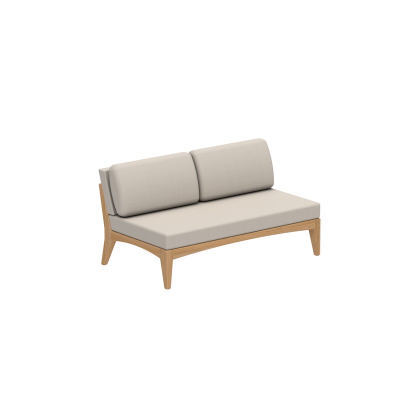 Canapé 2 places sans accoudoir en teck ZENHIT de Royal Botania, Coussins natural grey dot Canapé 2 places sans accoudoir en teck ZENHIT de Royal Botania, Coussins natural grey dot