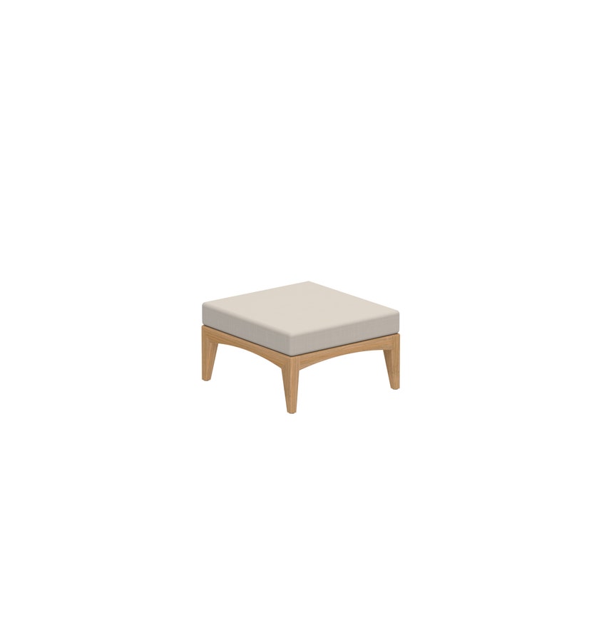 Repose-pieds en teck ZENHIT de Royal Botania, Coussin natural grey dot