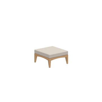 Repose-pieds en teck ZENHIT de Royal Botania, Coussin natural grey dot