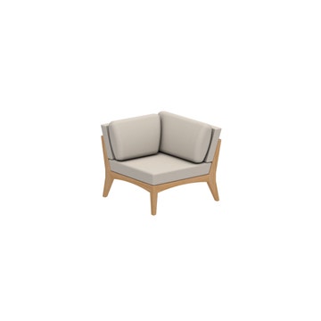 Fauteuil d'angle en teck ZENHIT de Royal Botania, Coussins natural grey dot