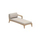 Lit en teck avec accoudoir à gauche ZENHIT de Royal Botania, Coussins natural grey dot