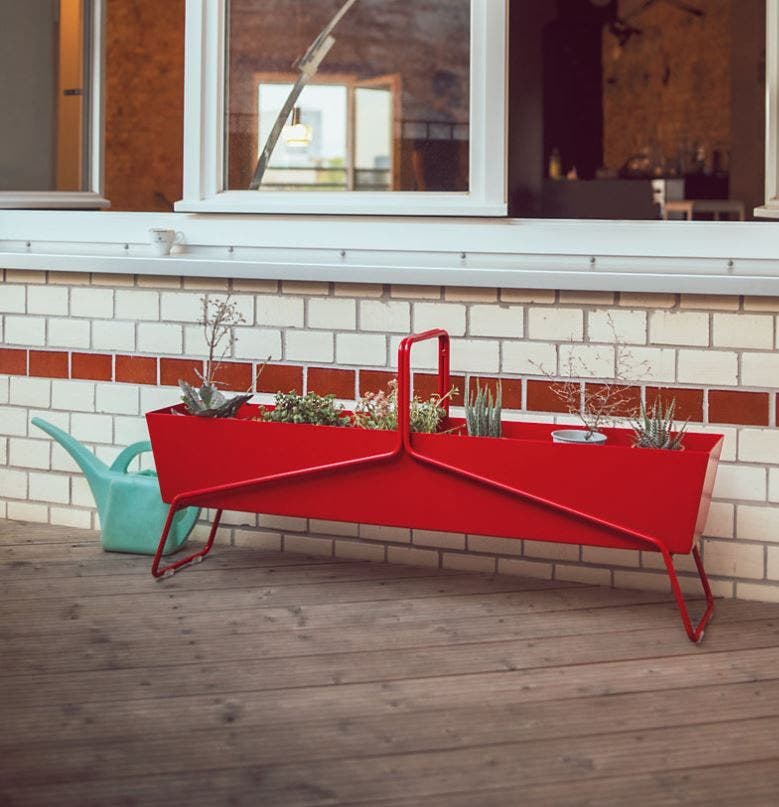 Jardinière format long BASKET de coloris piment 