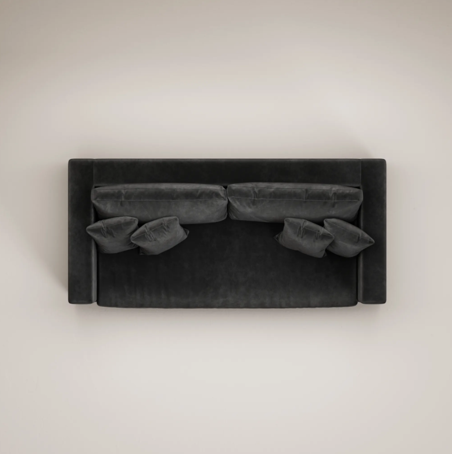 Canapé droit 3 places profondeur Bellechass light , 2 parties 110 cm Velours gratté Anthracite de Panac