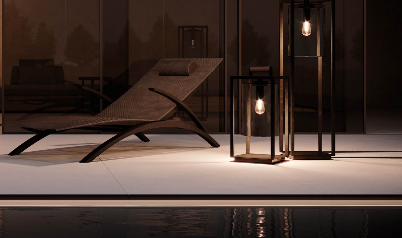Lampadaire DOME FLOOR en aluminium noir avec verre fumé